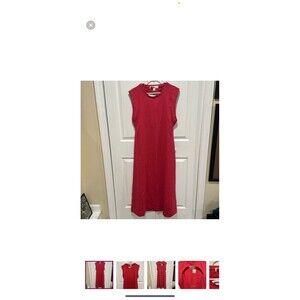 NWT Free People Beach Red Cotton Sleeveless Open Back Maxi Dress in